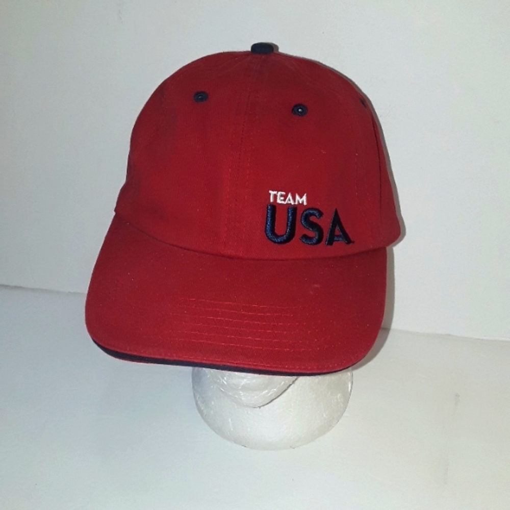 c TEAM USA APPAREL OLYMPICS EMBROIDERED RED WHITE BLUE 100% COTTON HAT